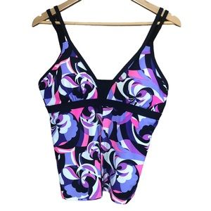 Free Country Tankini Swim Top Size L